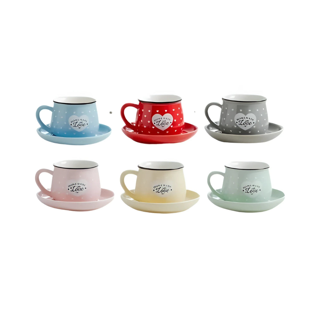 Porcelain Coffee Cups Multicolor Set - 12pcs, 170ml