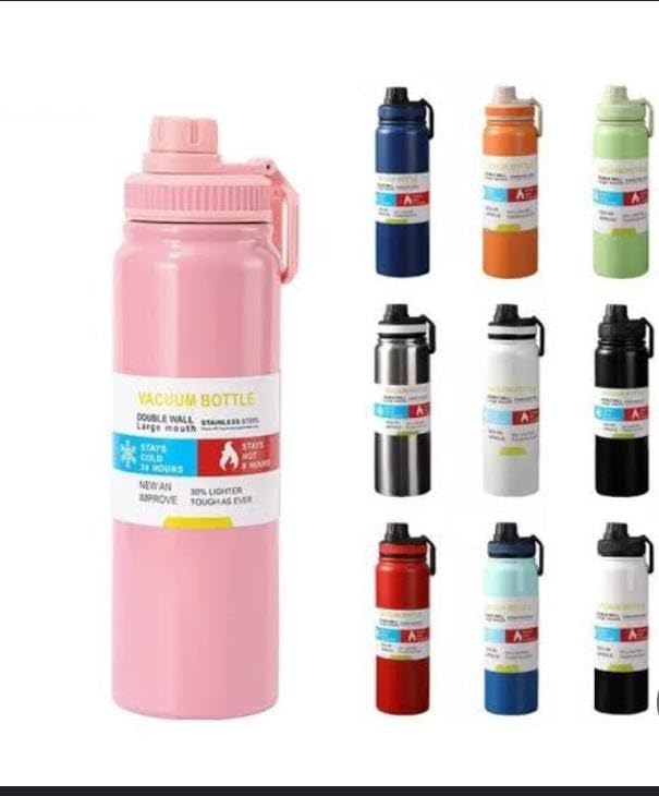 Vacuum Insulated Stainless Steel Thermal Bottle 1000ml Leakproof BPA Free Sports Water Bottle for Coffee Tea Travel to Keep Drinks Hot or Cold (Pink)