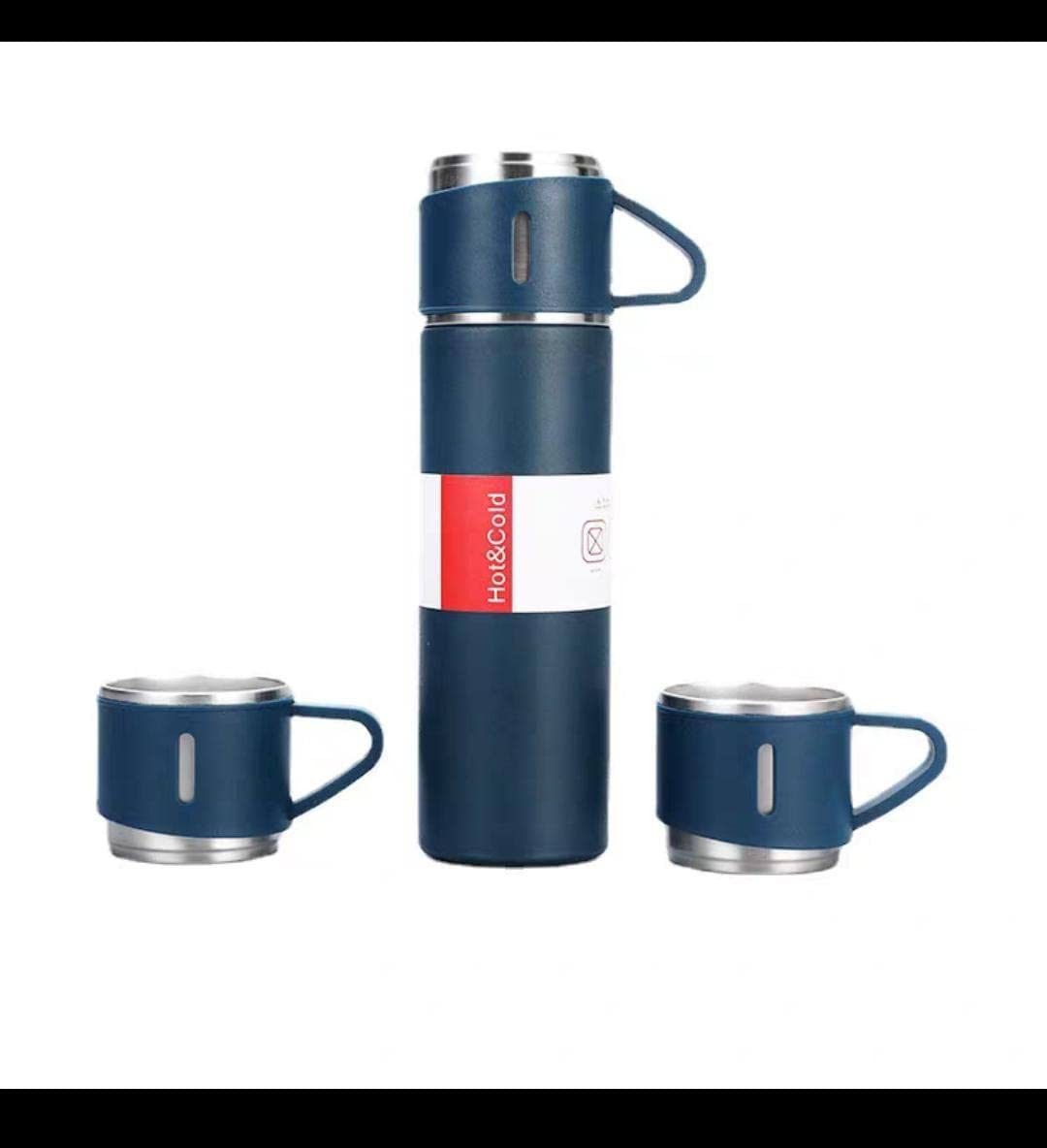Thermal Mug Set with 3 Cups - The Perfect Companion for Your Hot and Cold Drinks Medium (Navy)