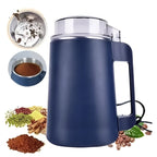 Grain Mill, Multifunctional Electric Spice Mill, Coffee Grinder with Stainless Steel Striking Knife and Transparent Lid, 600 ml Capacity for Coffee Beans, Nuts, Spices, Grains, Herbs