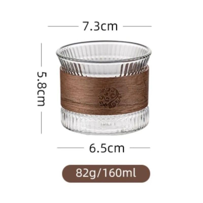 Glass Tea and Coffee Cup for Hot and Cold Drinks, High Borosilicate Glass With High Level of Sawdust Insulation (170ml)