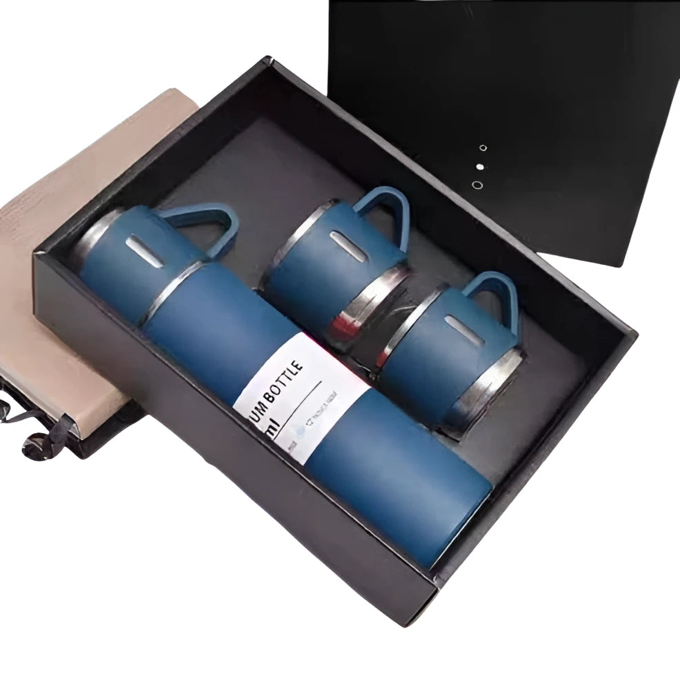 Thermal Mug Set with 3 Cups - The Perfect Companion for Your Hot and Cold Drinks Medium (Navy)