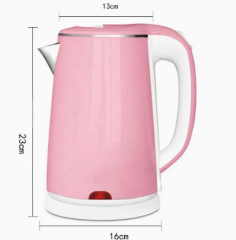 Stainless Steel Electric Kettles Inside, Double Wall Hot Water Heater, Electric Teapot Warmer Cool Touch - Pink