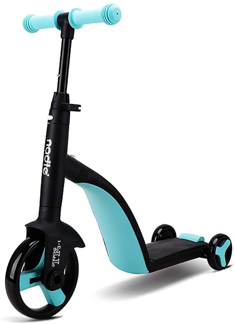 Aiwanto 3 Wheel Scooter for Kids Kick Scooter with Anti-Slip Deck Kids Tricycle 3 in 1 Toddler Balance Bike Scooter Ride On Toys (Blue)