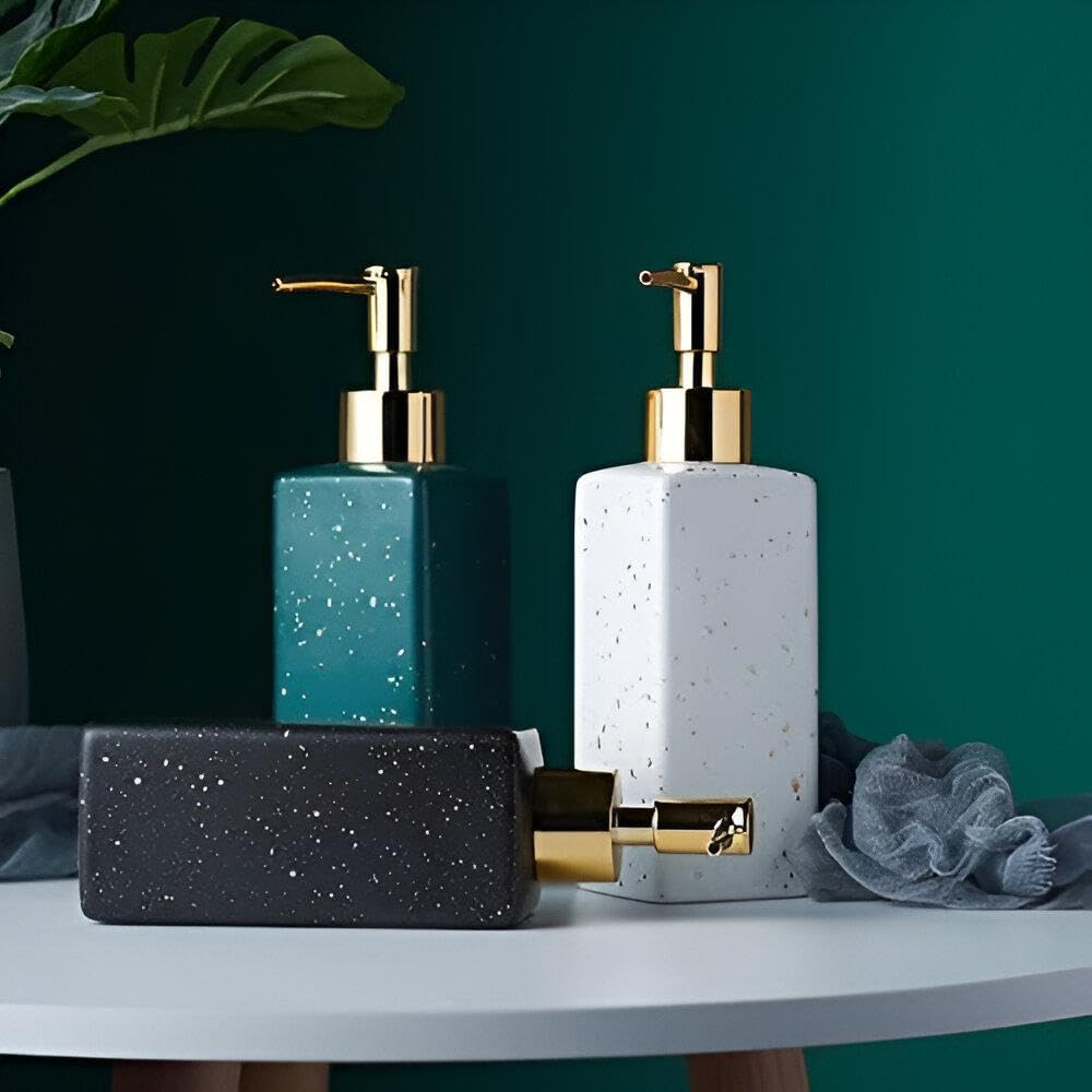 Porcelain Shampoo Bottle - Stylish and Functional Bathroom Accessory, Ideal for Storing Shampoo, Conditioner, and Hand Sanitizer, Adds a Touch of Class to Your Space (1Piec)