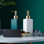 Porcelain Shampoo Bottle - Stylish and Functional Bathroom Accessory, Ideal for Storing Shampoo, Conditioner, and Hand Sanitizer, Adds a Touch of Class to Your Space (1Piec)