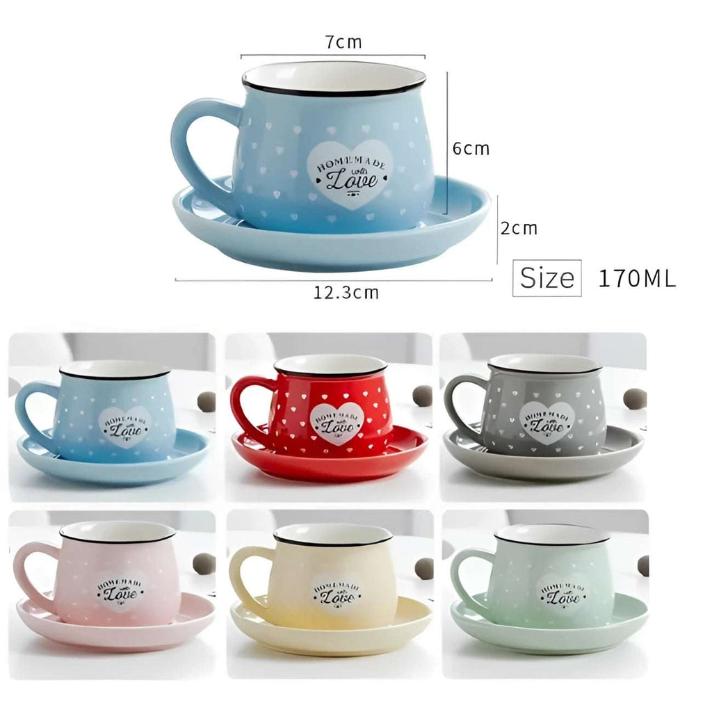 Porcelain Coffee Cups Multicolor Set - 12pcs, 170ml
