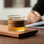 Glass Tea and Coffee Cup for Hot and Cold Drinks, High Borosilicate Glass With High Level of Sawdust Insulation (170ml)