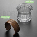 Glass Tea and Coffee Cup for Hot and Cold Drinks, High Borosilicate Glass With High Level of Sawdust Insulation (170ml)