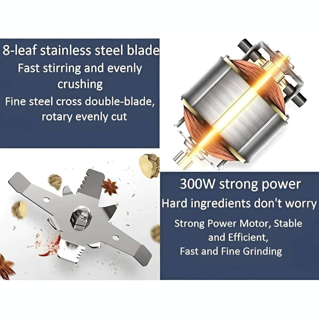 Grain Mill, Multifunctional Electric Spice Mill, Coffee Grinder with Stainless Steel Striking Knife and Transparent Lid, 600 ml Capacity for Coffee Beans, Nuts, Spices, Grains, Herbs