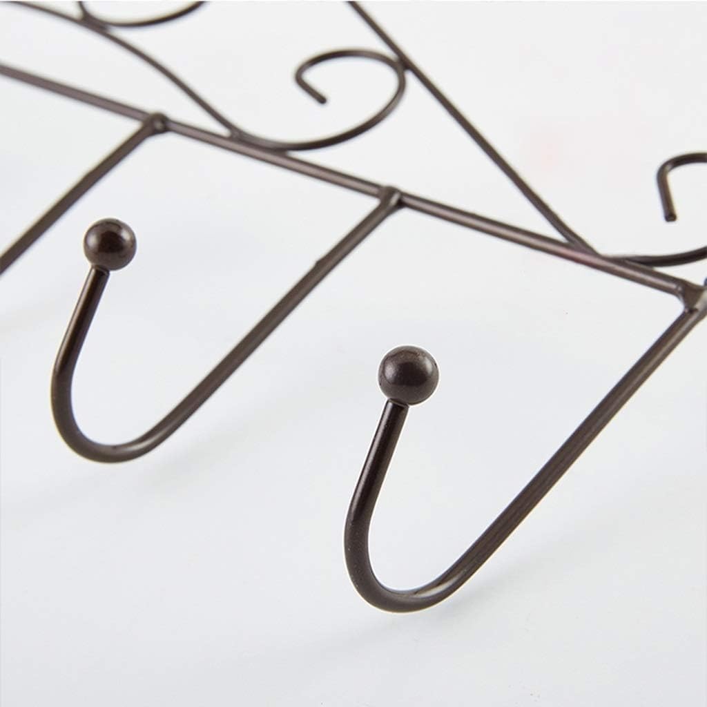 Wall Mounted Over Door Hanger for Clothes Bag Towel Rack Home Accessories 7 Hanger (Black)