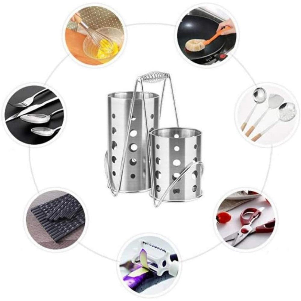 Stainless Steel Tableware Holder Drain Rack, Spoon Chopsticks Fork Spatula Cutlery Racks, Chopsticks Holders, Kitchen Tools