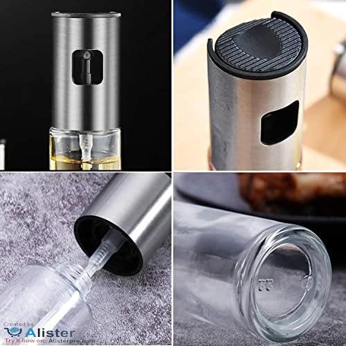 Convenient Oil Spray Bottle for Air Fryer Enthusiasts, Vegetables, Vinegar, Oil Use, Mini Kitchen Tool for Baking, Salad, BBQ, Roasting, Exclusively Available in Pegui Bell (Gold)
