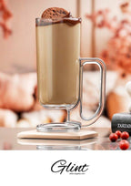 City Glass Glent Mug Set | Set of 3 Long Mug with Big Handle for Cappuccino, Latte, Nescafe, Tea or Juices | Clear & Pure Glass, Modern and Unique Design (260ml)