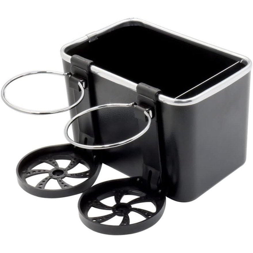 Car Armrest Storage Box Water Cup Holder, Car Console Side Organizer for Tissue/Water Cup, Black