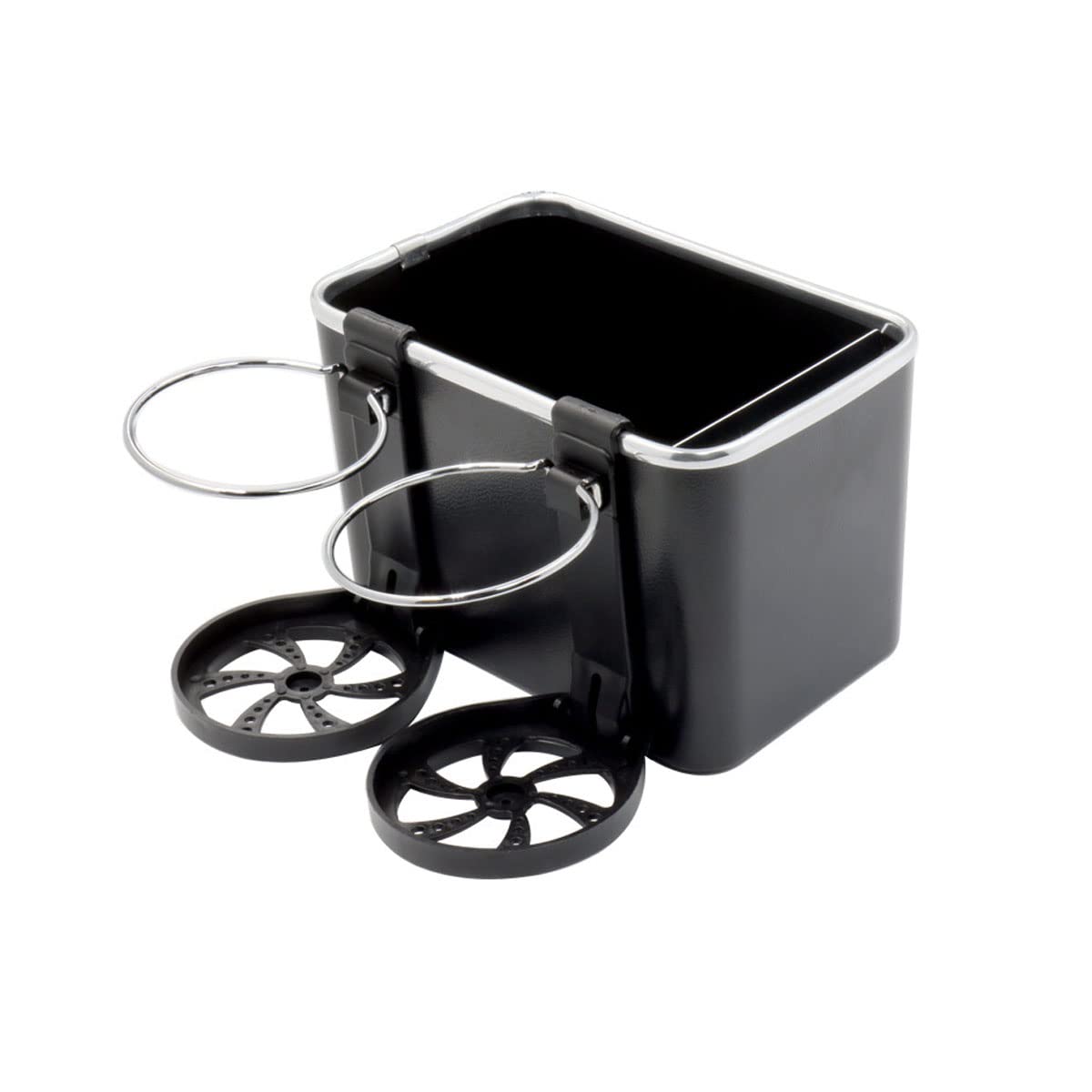 Car Armrest Storage Box Water Cup Holder, Car Console Side Organizer for Tissue/Water Cup, Black