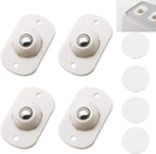 Self Adhesive Caster Wheels Mini Swivel Wheels Stainless Steel Ball Paste Casters Universal Wheel 360 Degree Rotation Sticky Pulley Rolling Feet for Appliances Storage Box Furniture (4pcs / set)