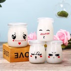 Yogurt Cups Mini Glass Cup with Lid Multipurpose Yogurt Cream Caramel Jelly Pudding Cup for Oven Microwave (100ml 10 Cups)