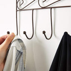 Wall Mounted Over Door Hanger for Clothes Bag Towel Rack Home Accessories 7 Hanger (Black)