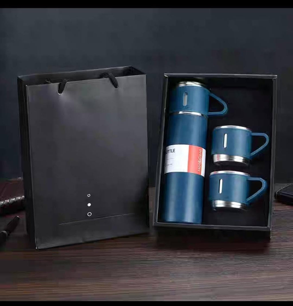 Thermal Mug Set with 3 Cups - The Perfect Companion for Your Hot and Cold Drinks Medium (Navy)