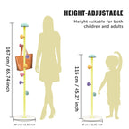 Metal Coat Rack Freestanding Clothing Rack with Quartz Stone Base Coat Tree Mushroom Rack Tree with 7 Hooks Room Small Hall for Clothes Hat Yellow