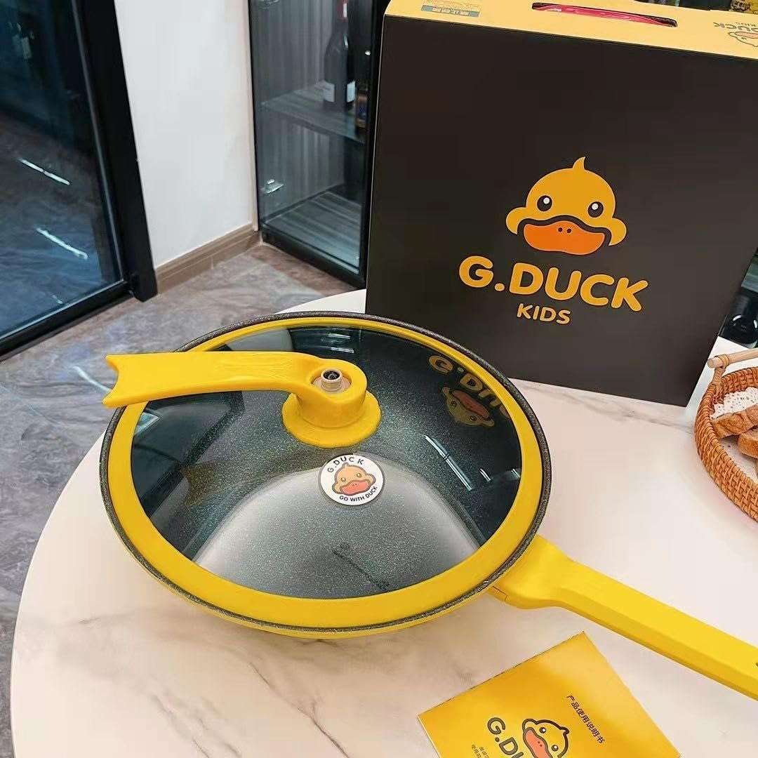 Granite Wok Pan with Glass Lid 32cm - Premium Heat Distribution and Non-Stick - Ideal for Healthy and Versatile Cooking - Imported Product