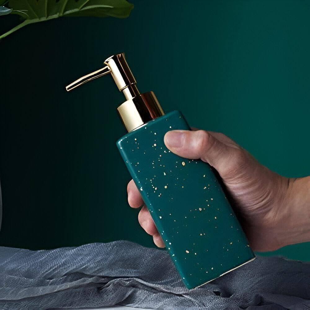 Porcelain Shampoo Bottle - Stylish and Functional Bathroom Accessory, Ideal for Storing Shampoo, Conditioner, and Hand Sanitizer, Adds a Touch of Class to Your Space (1Piec)