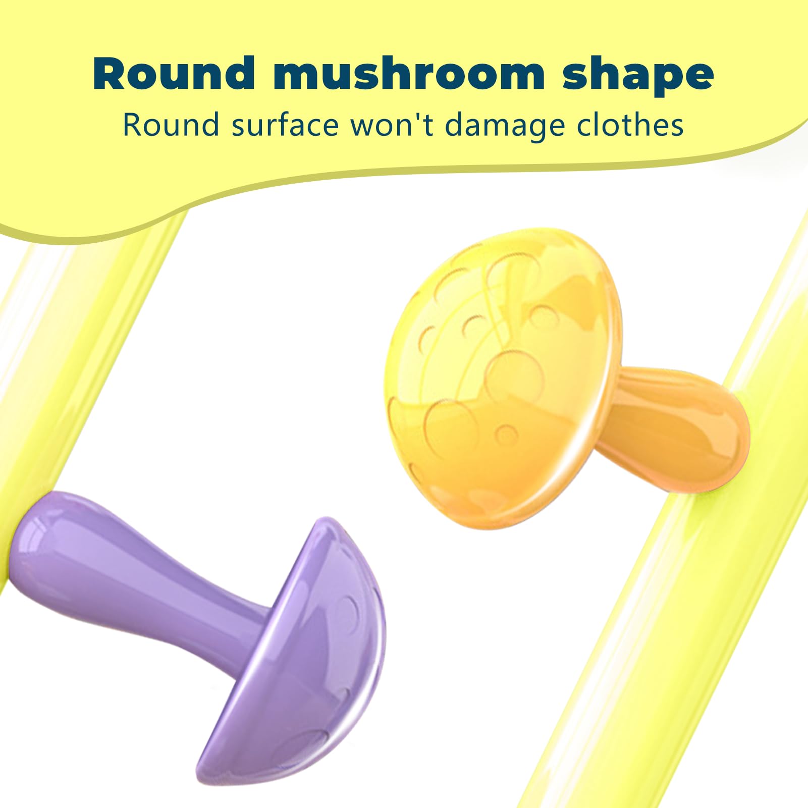 Metal Coat Rack Freestanding Clothing Rack with Quartz Stone Base Coat Tree Mushroom Rack Tree with 7 Hooks Room Small Hall for Clothes Hat Yellow