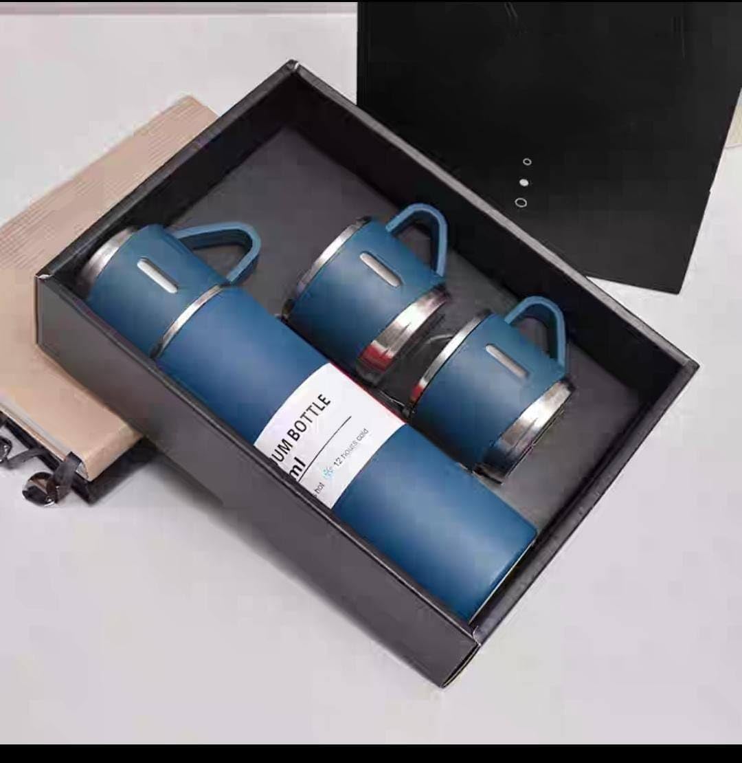 Thermal Mug Set with 3 Cups - The Perfect Companion for Your Hot and Cold Drinks Medium (Navy)