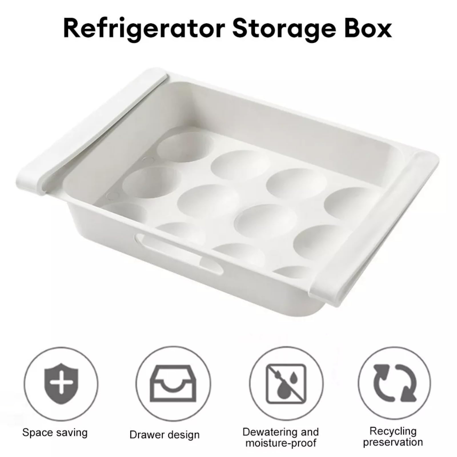 Damyprd Hanging Kitchen Accessories Fridge Organizer Shelf Egg Fruit Storage Drawer Type