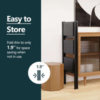 3 Step Ladder, Folding Step Stool with Non-Slip Pedals, Portable Stepping Stool for Adults, Sturdy Steel Ladder, Space Saving for Home, Anti Skid Feet, Support 330lbs - Black