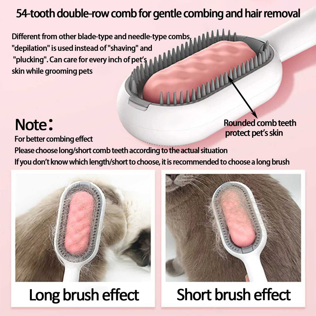 Pet Cleaning Hair Removal Comb, Universal Knot Remover for Pets, Portable Multifunctional Pet Cleaning Brush, Massage Care Comb for Sensitive Cats & Dogs (Short, Green)