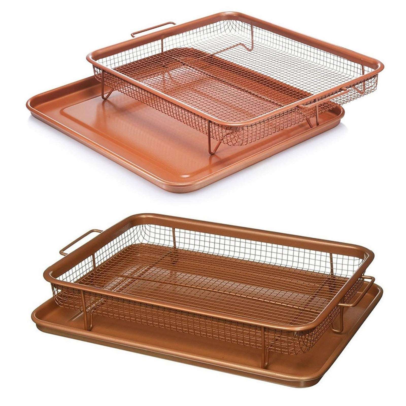 Rose Gold Nonstick Crisper Tray & Cookie Sheet Set - Luebel