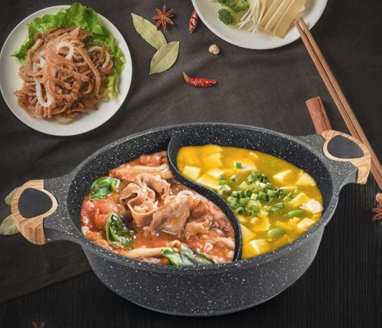 Pyrex Cover Wood Hand Granite Divider Compartment