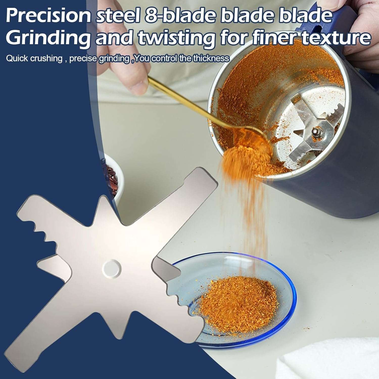 Grain Mill, Multifunctional Electric Spice Mill, Coffee Grinder with Stainless Steel Striking Knife and Transparent Lid, 600 ml Capacity for Coffee Beans, Nuts, Spices, Grains, Herbs