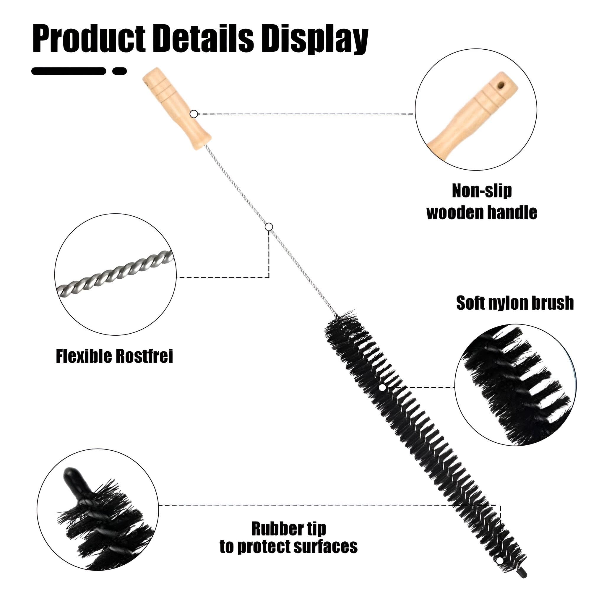 Multi-Use Duster - Slim 70cm Flexible Radiator Brush for Dusting Fin Fins and Appliance Surfaces