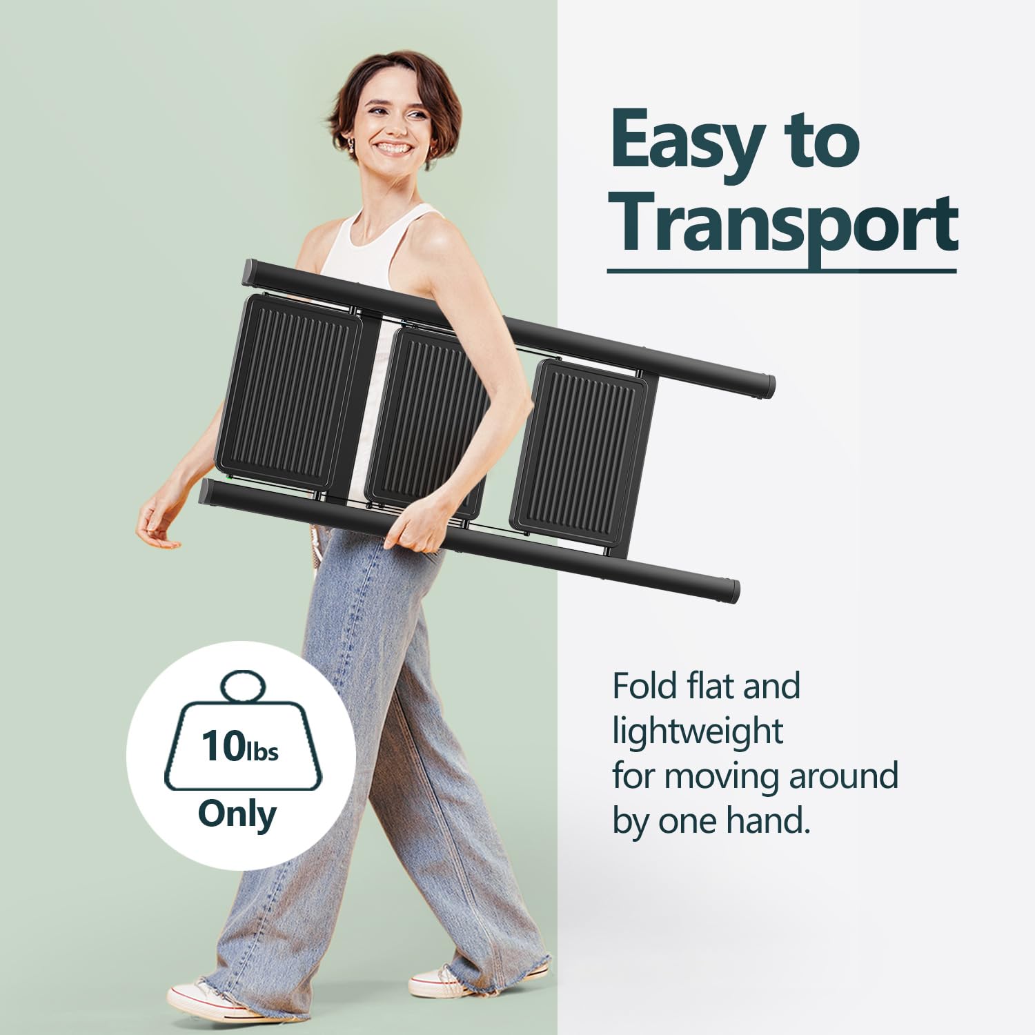 3 Step Ladder, Folding Step Stool with Non-Slip Pedals, Portable Stepping Stool for Adults, Sturdy Steel Ladder, Space Saving for Home, Anti Skid Feet, Support 330lbs - Black