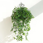 Whonline Artificial Hanging Plants Small Fake Potted Plants, Faux Plants for Indoor Outdoor Aesthetic Office Living Room Shelf Decor