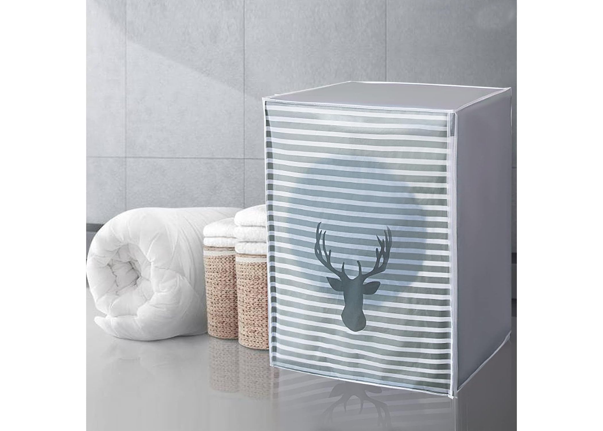 Washing Machine Cover, Oxford Cloth, Waterproof, Zipper Closure, 83x60x56cm, 7 or 8 Kilos