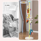 Metal Coat Rack Freestanding Clothing Rack with Quartz Stone Base Coat Tree Mushroom Rack Tree with 7 Hooks Room Small Hall for Clothes Hat Yellow