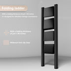 سلم قابل للطي بأربع درجات، متين يتحمل وزنًا يصل إلى 150 كجم، مناسب للبالغين، سلم صغير للخزانة بدواسات عريضة مانعة للانزلاق، سلم قابل للطي محمول للمنزل والمطبخ والمكتب