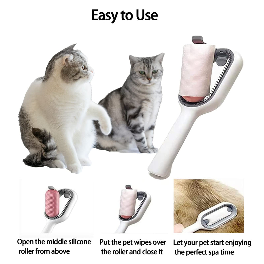 Pet Cleaning Hair Removal Comb, Universal Knot Remover for Pets, Portable Multifunctional Pet Cleaning Brush, Massage Care Comb for Sensitive Cats & Dogs (Short, Green)