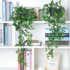 Whonline Artificial Hanging Plants Small Fake Potted Plants, Faux Plants for Indoor Outdoor Aesthetic Office Living Room Shelf Decor