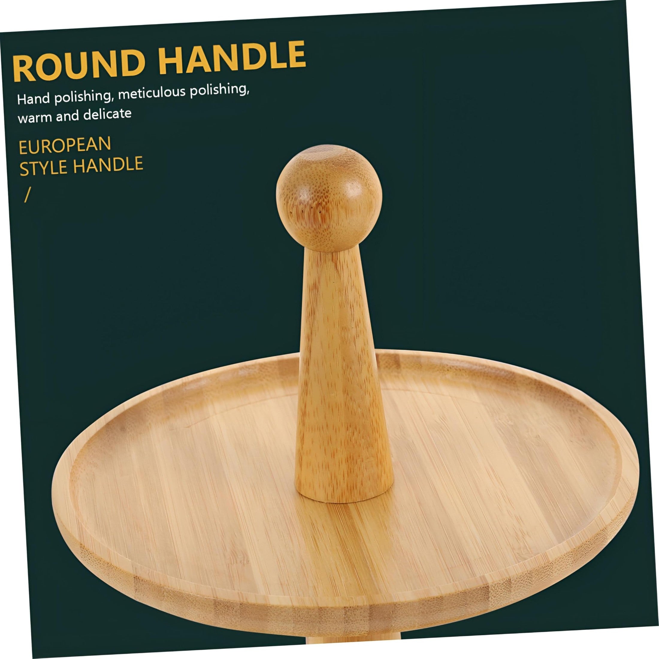 Wooden Kahk Stand - Two-Tier Bamboo & Beech Wood Design, 20cm & 25cm Sizes, 30cm Height, Perfect for Storing Snacks & Desserts