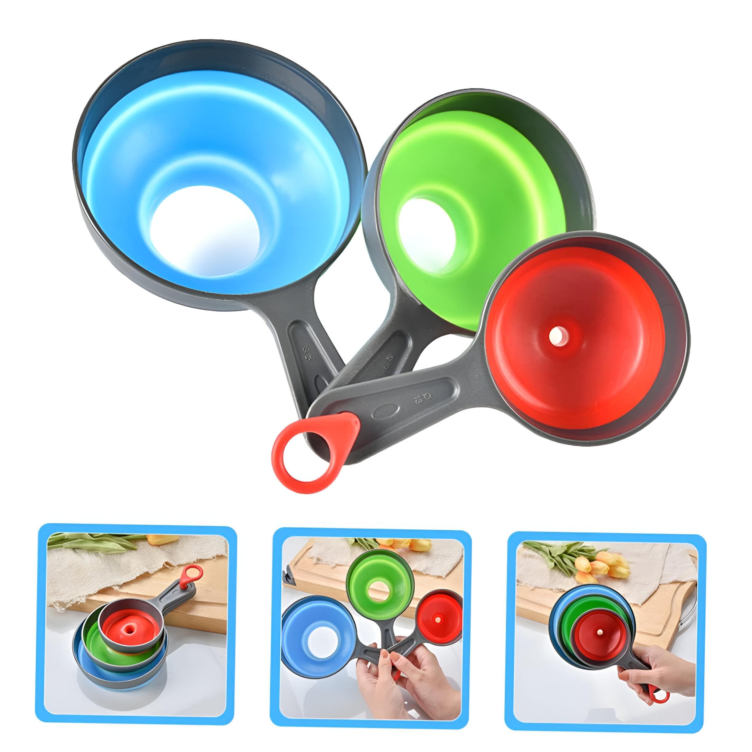 Versatile Telescopic Funnel Lid for Homemade Dishes - Easy to Use, Buchner Style Lid with Detachable Top for Seamless Design, Portable Rubber Funnel Suitable for All Kitchen Requirements