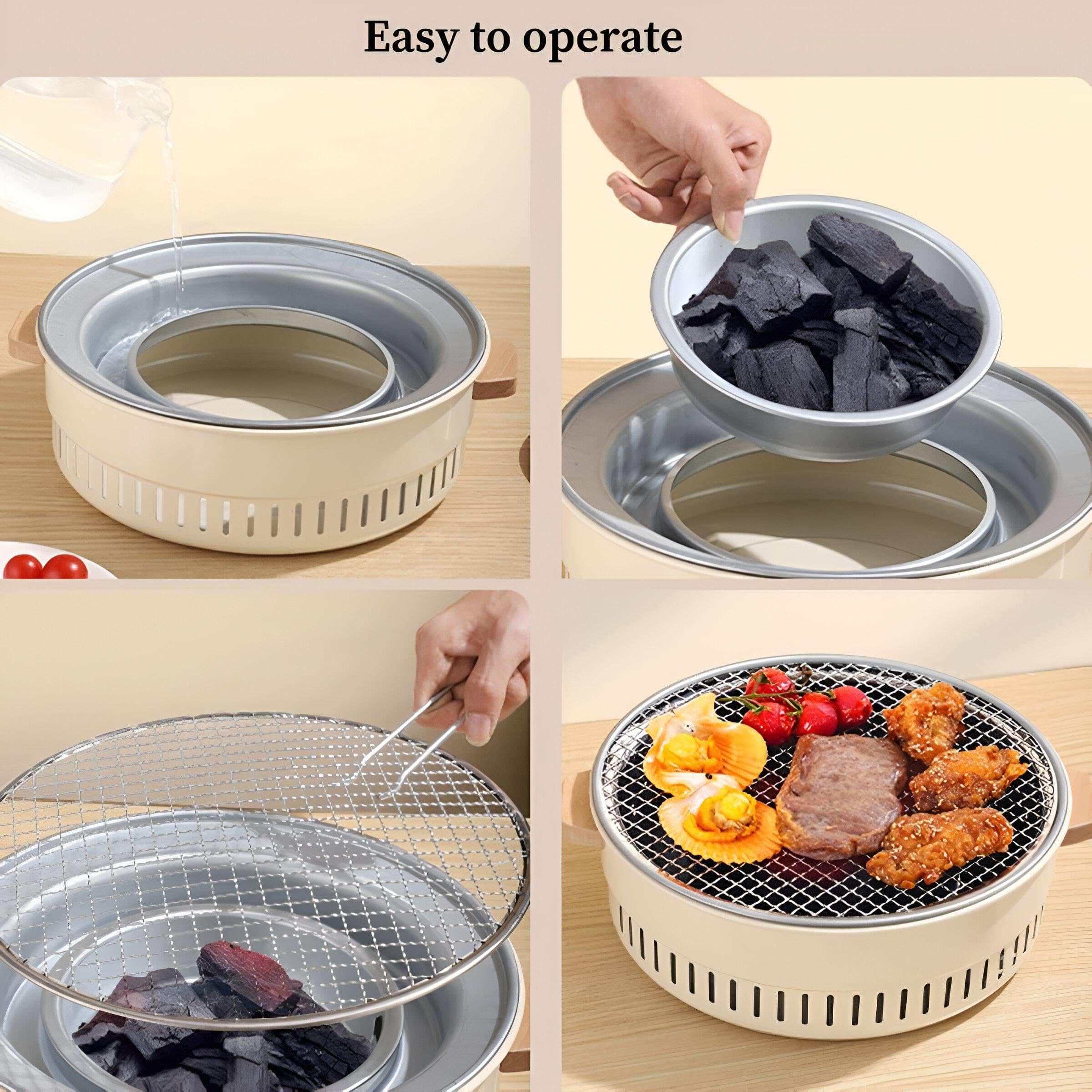 Portable Barbecue - Ideal for outdoor fun, this grill comes with a strong inner pot and a stable design featuring high legs for easy grilling sessions.
